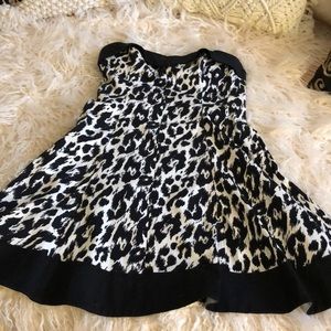 Black white Betsey Johnson skater dress strapless